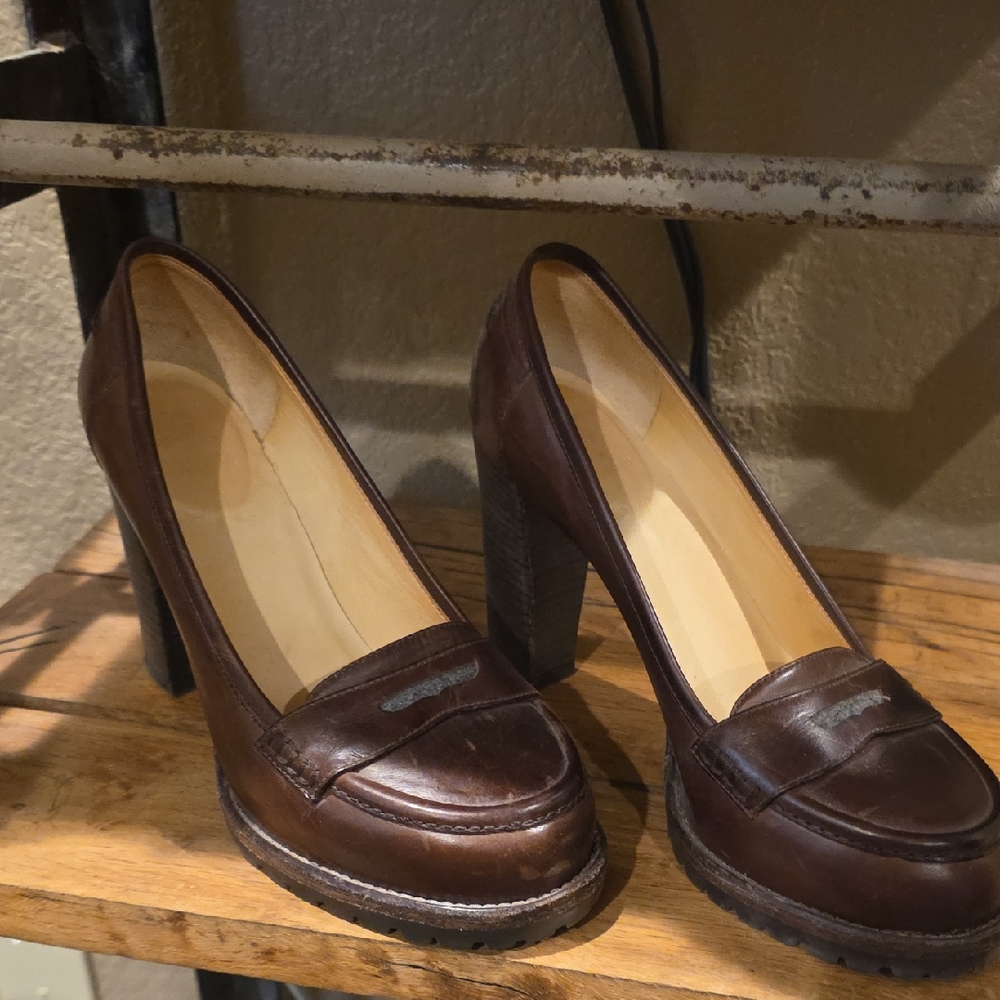 Brunello Cucinelli Dark Brown Leather Heels